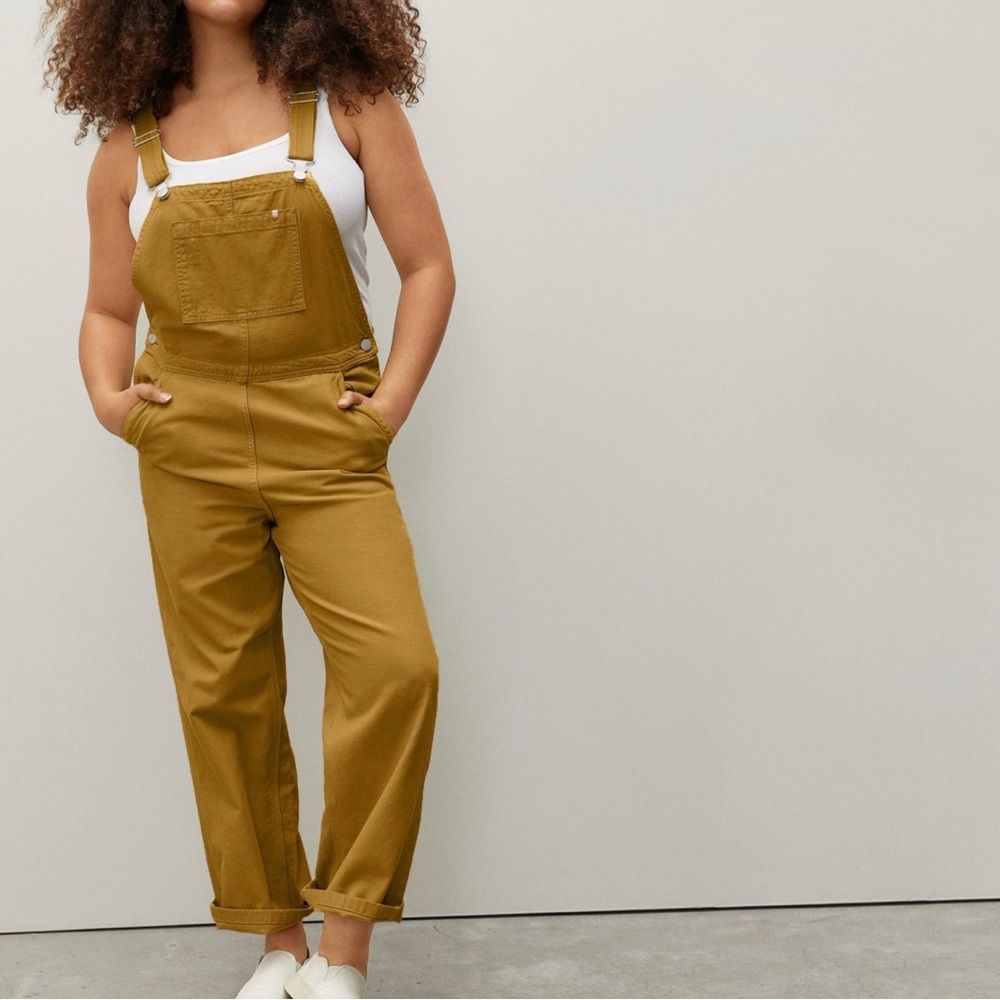 Everlane the canvas overalls mustard yellow 00